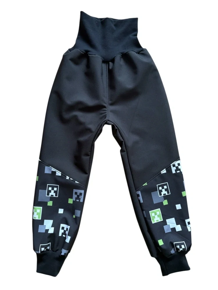 Softshell kalhoty FLEECE - kostky zelené