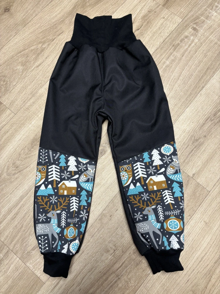 Dětské softshellové kalhoty s beránkem 104